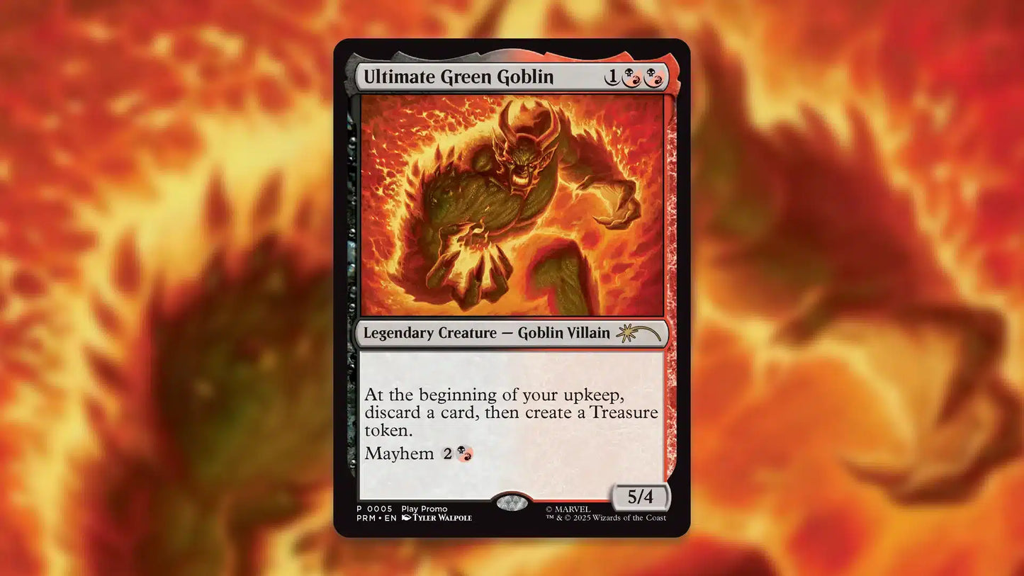 Magic Spiderman Ultimate Green Goblin Promo Card Magic Presents Your Friendly Neighborhood Draft